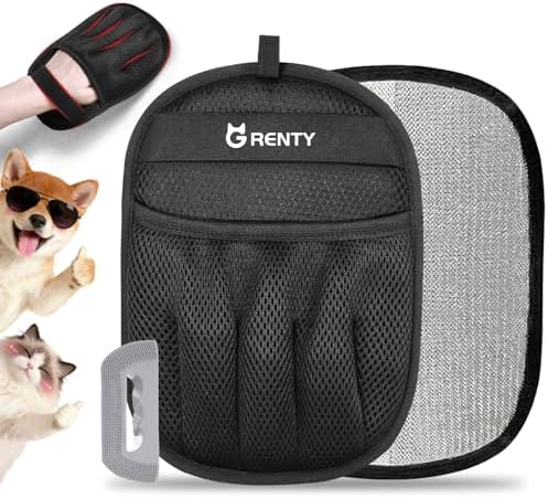 GRENTY Magic Brush Pet Hair Remover, Upgraded Five-Finger Electrostatic Pet Hair Removal Gloves, Dogs & Cats Pet Hair Removal Tools for Clothing, Carpet, Sofa Gaps, Car Seat by Grenty