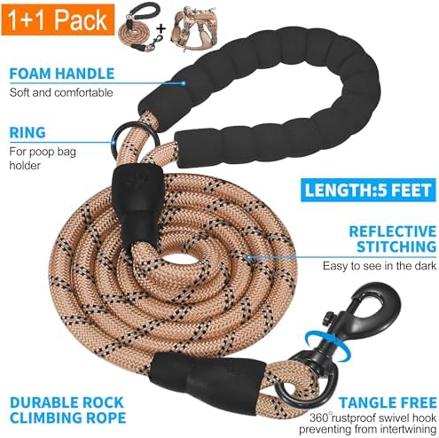 Beebiepet Heavy Duty Tactical Dog Harness for Small Dogs, No Pull Adjustable Pet Harness Reflective Service Training Easy Control Pet Vest Military K9 Working Dog Harnesses- Medium, Desert Camo - Image 5