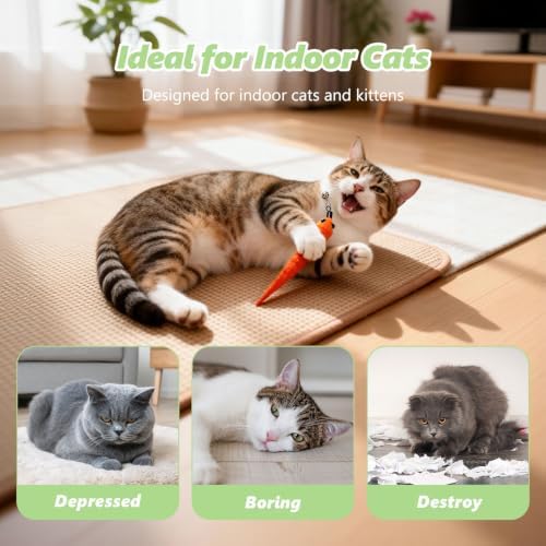 Cat Wand Refills, [9 Pack] Interactive Cat Toys Replacement with Feather, Worm, Ribbon, Caterpillar, Butterfly Attachments, Retractable Cat Teaser Wand Refill - Image 4