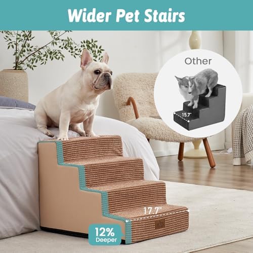 COZY KISS Dog Stairs for Small Dogs, 4 Step Pet Stairs for Beds & Couches - Image 3
