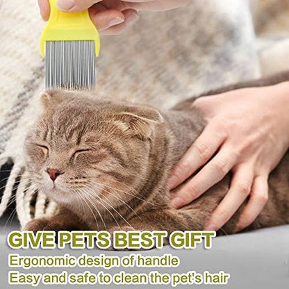 Fine Tooth Pet Comb - 3 Pack Tear Stain Remover for Dogs & Cats to Remove Fleas, Ticks, Dandruff, Tangles & Knots - Image 6