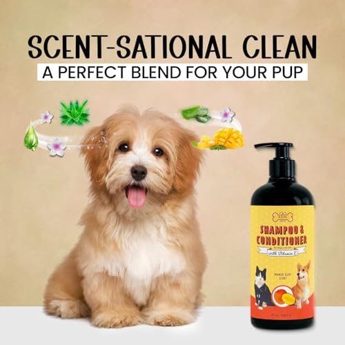 POM Pets 2-in-1 Organic Dog Shampoo & Conditioner – Itchy Skin Relief, Dog Deshedding, Detangles Fur, Cat Shampoo, Paw Cleaner for Dogs, Natural Coat Defense Formula - Image 4