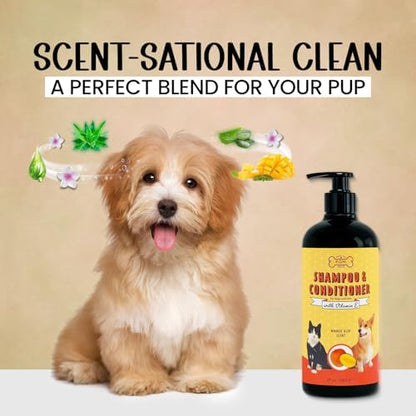 POM Pets 2-in-1 Organic Dog Shampoo & Conditioner – Itchy Skin Relief, Dog Deshedding, Detangles Fur, Cat Shampoo, Paw Cleaner for Dogs, Natural Coat Defense Formula - Image 4