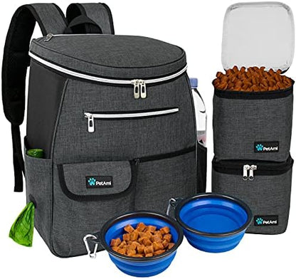 PetAmi Dog Travel Backpack 27L Airline Approved Pet Supplies Bag, Dark Gray by PetAmi