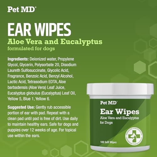 Pet MD Dog Ear Cleaning Wipes – Otic Cleanser for Dogs - 100 ct - Image 5