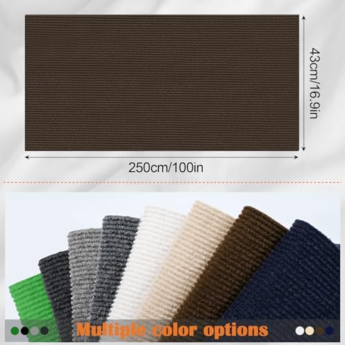 Cat Scratch Furniture Protector - 100" x 17" Trimmable Self-Adhesive Cats Claws Scratch Pads, DIY Cat Climbing Couch Protector for Scratch Post Cat Tree Replacement Indoor (Brown) - Image 2
