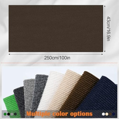 Cat Scratch Furniture Protector - 100" x 17" Trimmable Self-Adhesive Cats Claws Scratch Pads, DIY Cat Climbing Couch Protector for Scratch Post Cat Tree Replacement Indoor (Brown) - Image 2