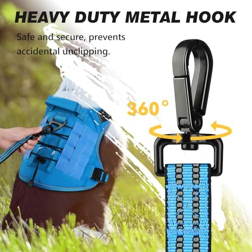 Double Handle Dog Leash with Poop Bag Holder and Car Seat Belt Buckle - Image 3