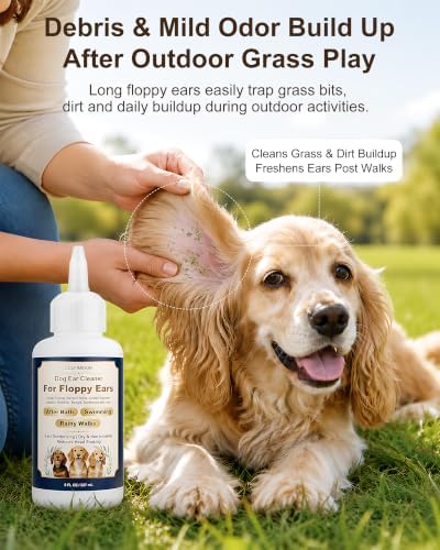 Dog Ear Cleaner with Finger Pads for Floppy Ears & Long-Eared Dogs, Deodorizing Ear Cleaning Solution - Image 4