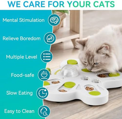 ALL FOR PAWS Interactive Cat Puzzle Feeder – Butterfly Shape Slow Feeder & Treat Dispenser – Enrichment Toy for Kittens & Indoor Cats - Image 6