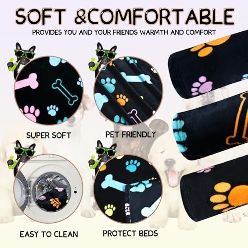 Rezutan Blanket for Large Dogs & Cats Soft Reversible Cute Paw 40"x31" - Image 7