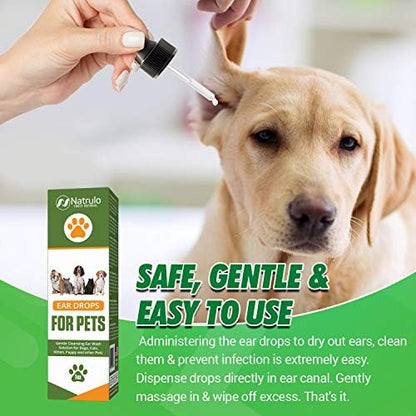 Natural Ear Cleaner for Dogs, Cats, Kitten, Puppy – Gentle Cleansing Ear Wash Solution Mite Infection & Yeast Treatment for Pets – Drying, Healing Medicinal Ear Cleaning Drops Made in USA - Image 5