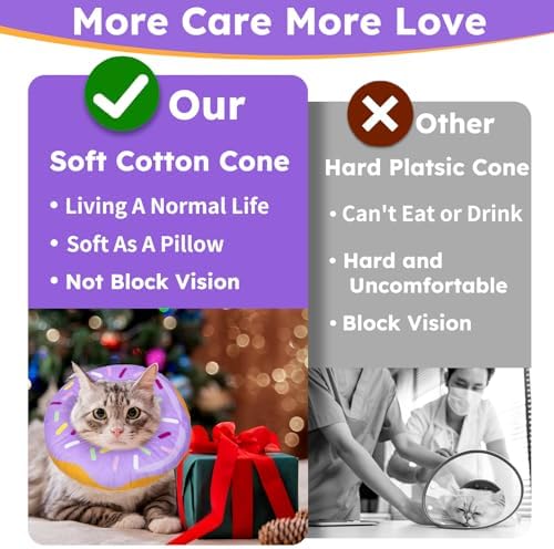 Cat Cone Collar Soft, Cat Recovery Collar for Wound Healing Cute Donut Adjustable Kitten Cones to Stop Licking Comfortable Lightweight Neck Elizabethan Collars for Kittens After Surgery - Image 6
