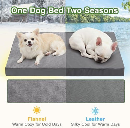 Waterproof Dog Bed Medium Size Dog, Washable Crate Pad 30" Orthopedic Gray - Image 5