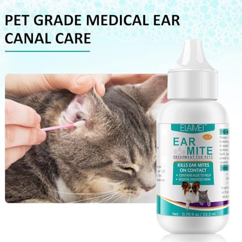 Ear Mites Clean for Dogs & Cat - with Aloe Vera, Fast-Acting 0.75oz - Image 2