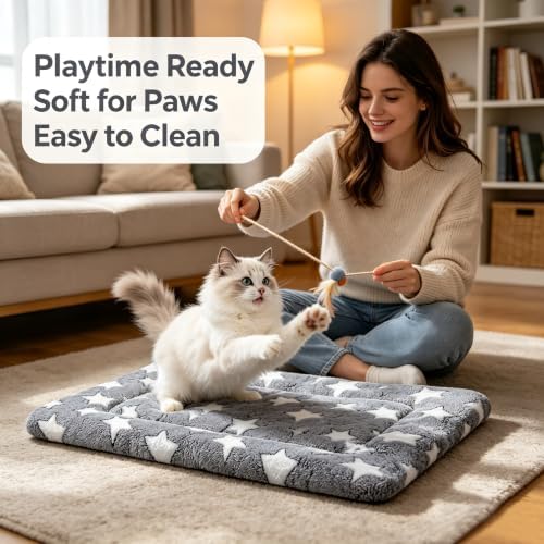 Dog Bed Mat, Reversible Crate Pads for Small/Medium/Large Dogs & Cats Sleeping, Portable & Soft, Dog Beds Crate Pad (Grey, XS(18"*14"*1.5")) - Image 2