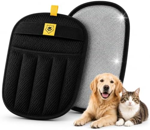 Pet Hair Remover Glove for Dogs & Cats – Cat Hair Remover & Dog Hair Removal Tool, Reusable Electrostatic Grooming Glove for Furniture, Couch, Carpet, Car Seat & Clothes – Easy Pet Hair Cleaning Mitt by ALEENAENTERPRISESLLC