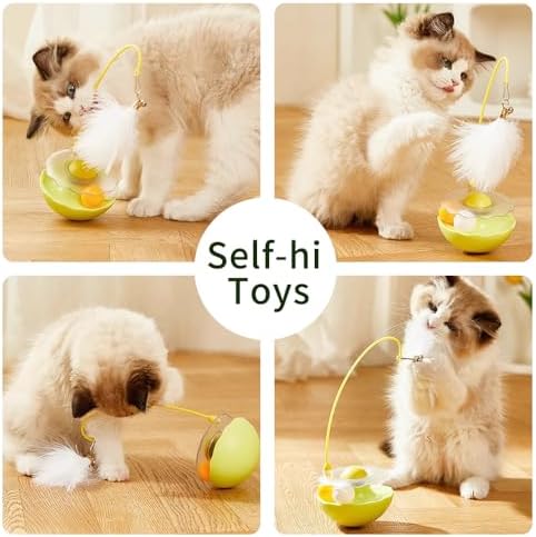PAZ'S GIFT Interactive Cat Toy, 3-in-1 Teaser with Rolling Ball Track, Catnip Dancer for Indoor Cats - Image 4