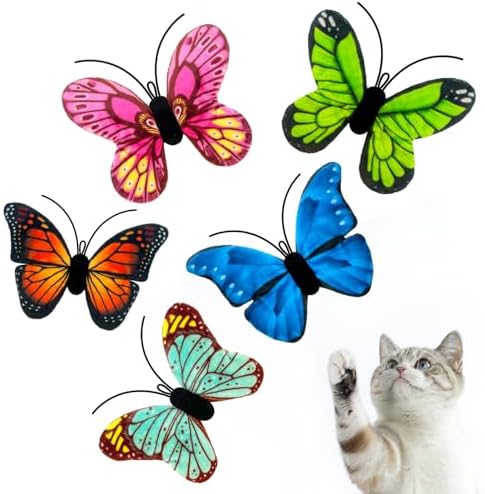 Catnip Toys for Indoor Cats with Crinkle, Butterfly 5-Pack by Lepawit