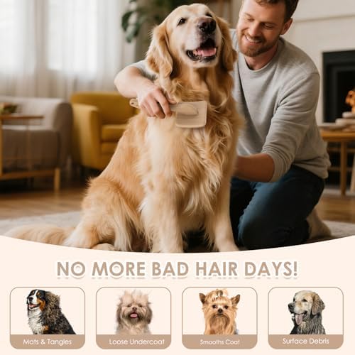 Large Dog 3 in 1 Grooming Kit, Extra Long Pin Dog Slicker Brush - Image 3