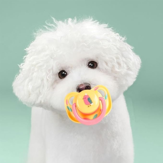 Pet Silicone Calming Pacifier, Dog Pacifiers for Small Dogs, Kitten Pacifiers, Puppy Teething Toys and Cat Chew Toys, Essential Pet Supplies, Puppy Essentials and Kitten Supplies (Chicks)