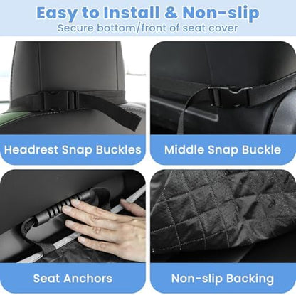 ELONGRIVER Dog Car Seat Covers, Waterproof Front Seat Cover - Image 4
