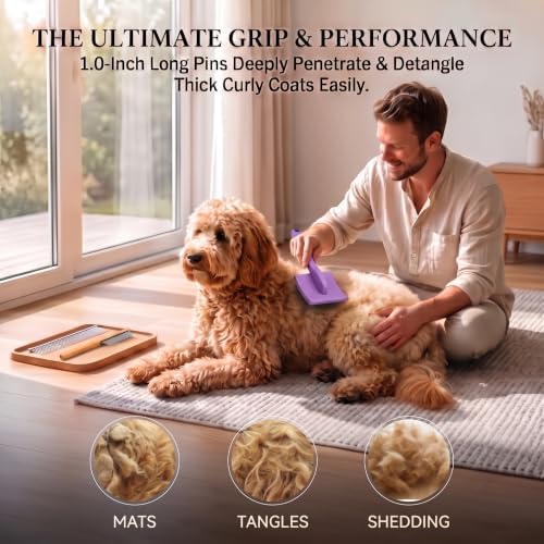 Slicker Brush for Dog, Doodles, Poodles & Long Haired Cats - Image 5