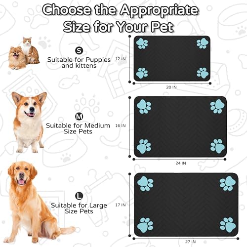 Dog Cat Food Mat, Absorbent Pet Feeding Mat for Food and Water Bowl - Image 3