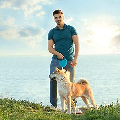 16 ft Retractable Dog Leash for Large Dogs up to 110 lbs,Tangle-Free Nylon Tape,Blue L - Image 5