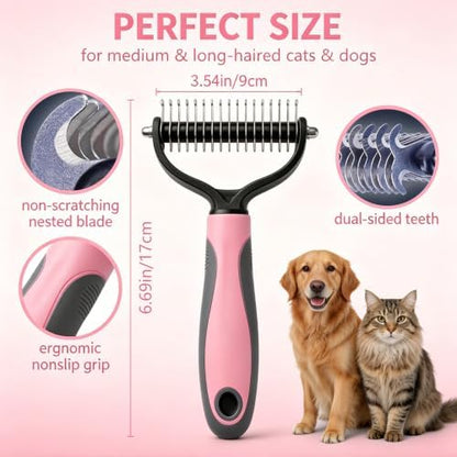 Deshedding Dog Brush for Shedding & Cat Undercoat Rake Pet Grooming Indoor - Image 2
