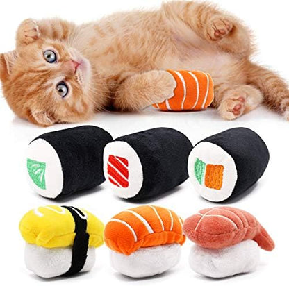 CiyvoLyeen Plush Sushi Catnip Toys for Indoor Cats 6 Pack by CiyvoLyeen