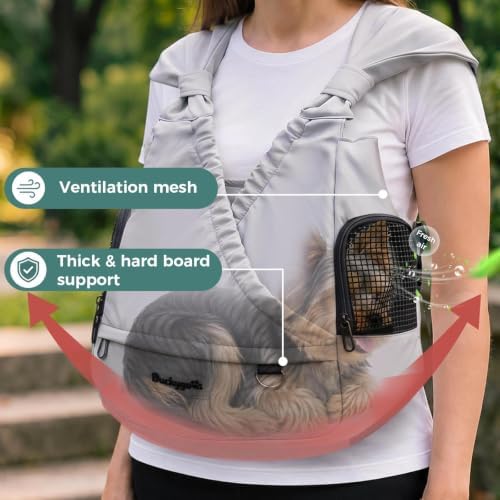 Small Dog Sling Carrier, Hands-Free, Gray, 4-13Lbs - Image 4