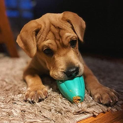 Chew King by Mammoth Premium Treat Dispensing Dog Toy, Durable Natural Rubber Chew Toy, Safety Air Vent, Interactive Enrichment Toy for Aggressive Chewers, Medium Pack of 2- Teal