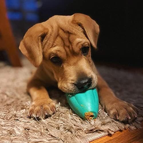 Chew King by Mammoth Premium Treat Dispensing Dog Toy, Durable Natural Rubber Chew Toy, Safety Air Vent, Interactive Enrichment Toy for Aggressive Chewers, Large Pack of 2- Teal