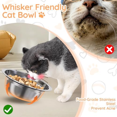 Adjustable Elevated Cat Bowls with Stand, Raised Food & Water Bowl Set - Image 5