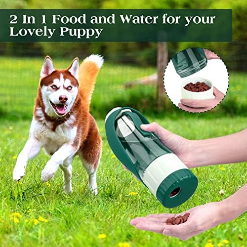 TIOVERY Dog Water Bottle Dispenser for Walking, Pet Water Feeder Container Portable with Drinking Cup Bowl Outdoor Hiking, Travel 20OZ Large Green - Image 6