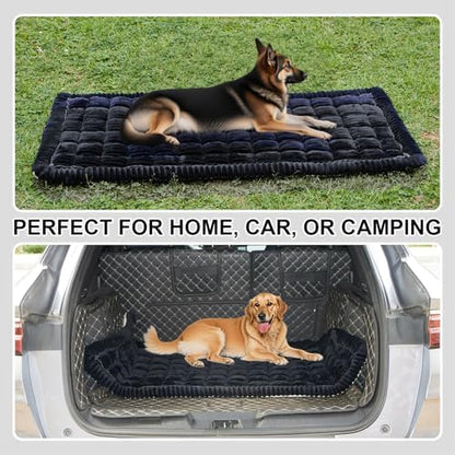 Backseat Pet Bed Mat Non-Slip Dog Car Seat Cover Scratch Chew Resistant Dog Blanket for SUVs, Trucks & Sedans 23" x 51" Easy Clean Comfortable Car Travel Pet Pad, Pure Black - Image 7