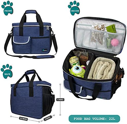 PetAmi Dog Travel Bag Organizer, Pet Supplies Diaper Tote, Navy Blue Medium - Image 2