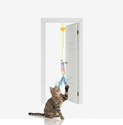 Cat Toys for Indoor Cats 12 Pack, Interactive Kitten Toy Set with Retractable Wand, Feather Refill, Door Hanging Toy & Silvervine Sticks, Self Play Cat Toys for Bored Cats Exercise & Hunting Instinct
