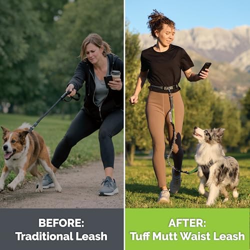 Tuff Mutt Waist Hands Free Dog Leash for Walking Running Hiking - Image 3