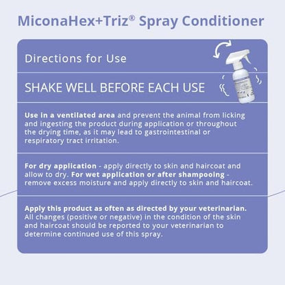 MiconaHex+Triz Spray Conditioner for Dogs, Cats and Horses, 8 oz, Clear - Image 3
