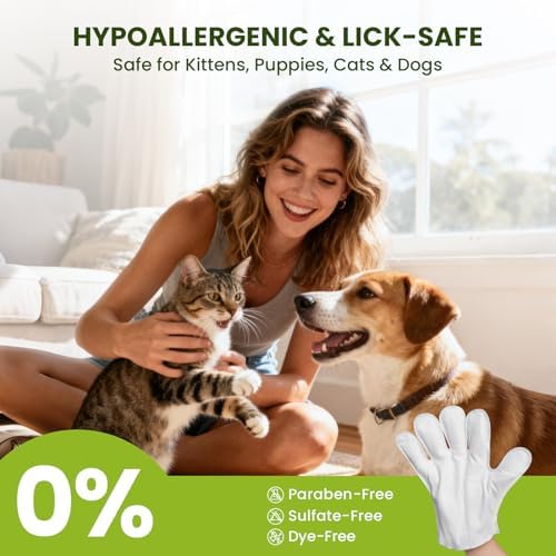 PawSono 12PCS Hypoallergenic Pet Glove Wipes for Dogs, Cats & Small Animals - Image 6