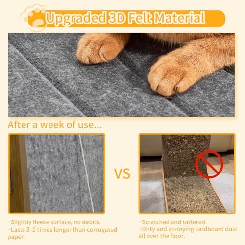 Felt Cat Scratcher for Indoor Cats,26.8 Inch,Grey - Image 2