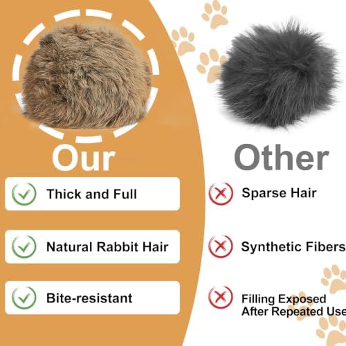 Large Rabbit Fur Cat Toy Ball 5-Inch, Soft Fluffy Catnip Ball for Indoor Cats, Furry Interactive Toy to Stimulate Hunting Instinct, Chase & Pounce Play, 1 Piece - Image 5