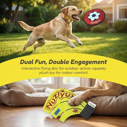 Squeaky Flying Disc for Small Medium Dogs 2-Pack Fetch Rings - Image 4