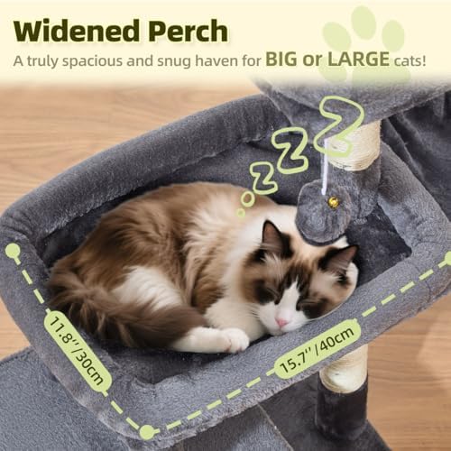 Taoqimiao 32.2in Cat Tree with Toy, Small Cat Tower for Indoor Cats, MS043G - Image 2