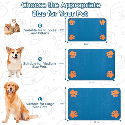 Dog Cat Food Mat, Absorbent Pet Feeding Mat for Food and Water Bowl - Image 3