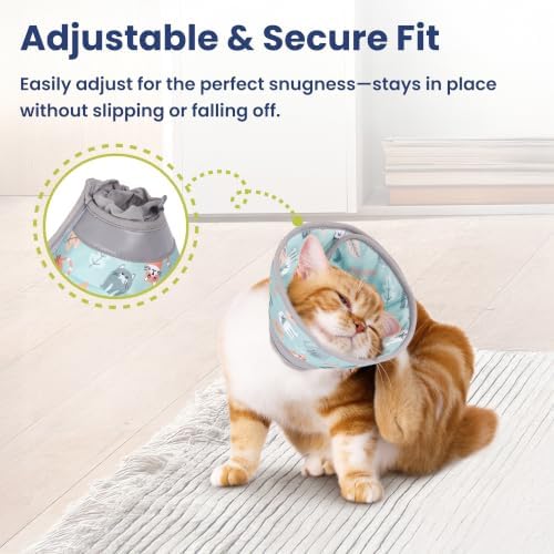 PawsPik Adjustable Soft Recovery Cone for Dogs & Cats, Medium, Light Blue - Image 3