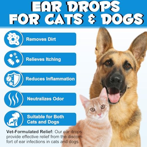 Dog Ear Infection Treatment, Cat & Dog Ear Cleaner for Itchy Relief, Antiseptic,Waxing,Cleansing, Ear Mite Treatment for Dog Cats, Yeast Ears Infection Treatment for Dogs, 2.02fl.oz - Image 4