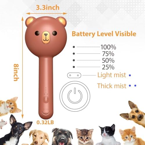 Cat Steam Brush with 2 Spray Levels & Release Button 4-in-1 Cat Water Brush - Image 6